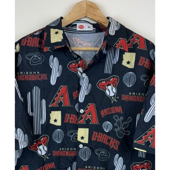 Arizona Diamondbacks All Over Print XL Shirt Cactus Black Sponsored Tyson - Picture 2 of 4